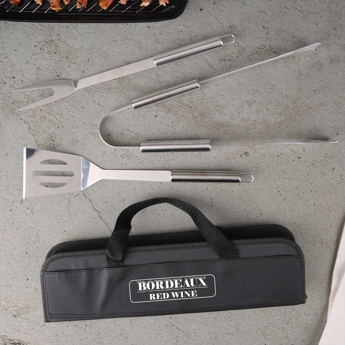 Grill Easy 3 Pc. Stainless BBQ Utensil Set With RPET Case 1
