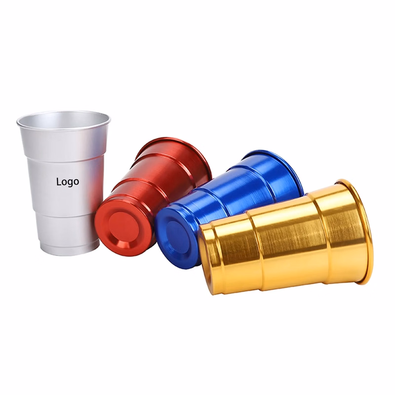MOQ 100pcs 16oz Aluminium Step Gradient Beer Cup