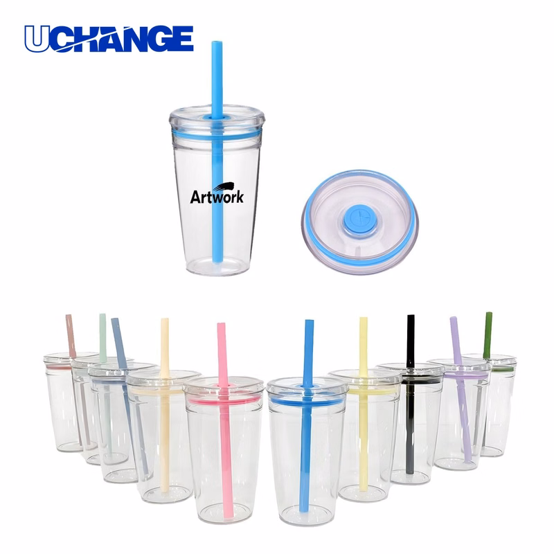Single Layer Plastic Straw Cup Container