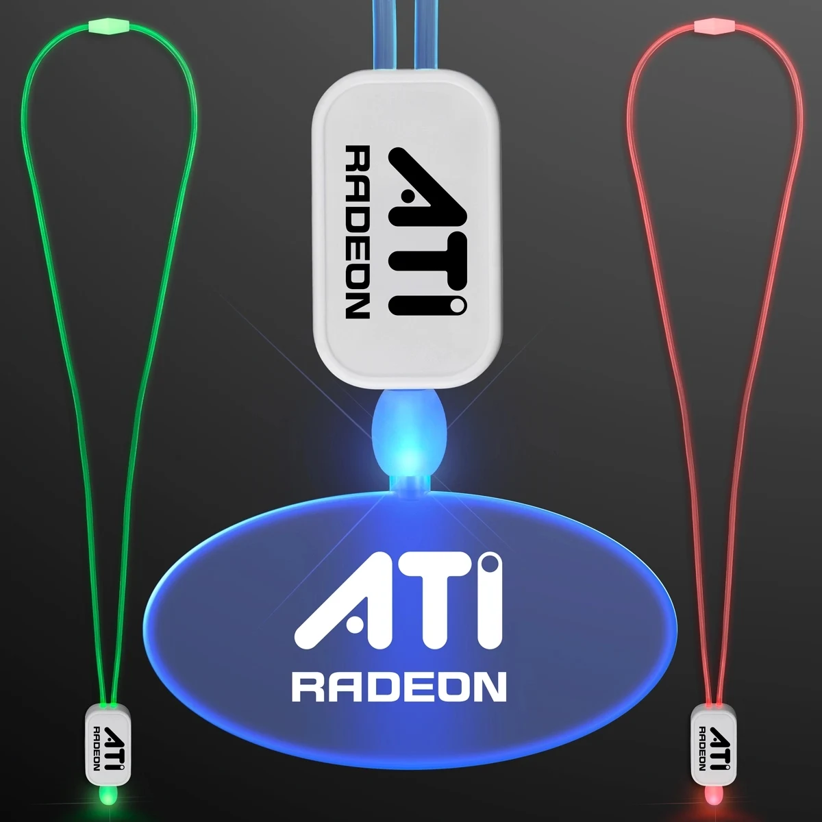 LED Neon Lanyard with Acrylic Oval Pendant 1