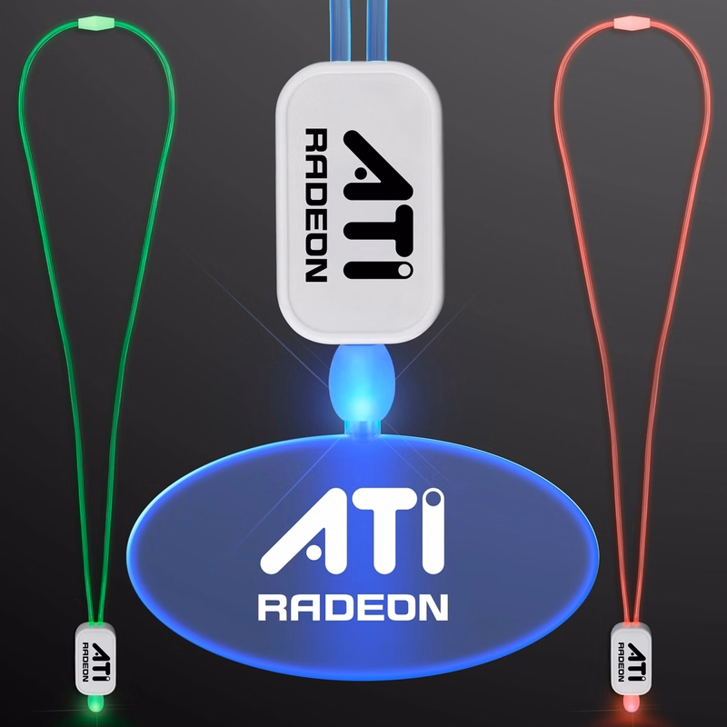 LED Neon Lanyard with Acrylic Oval Pendant
