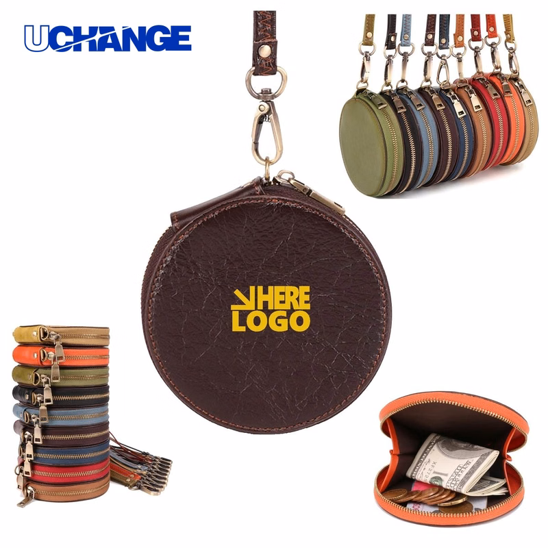 Leather Round Coin Pouch
