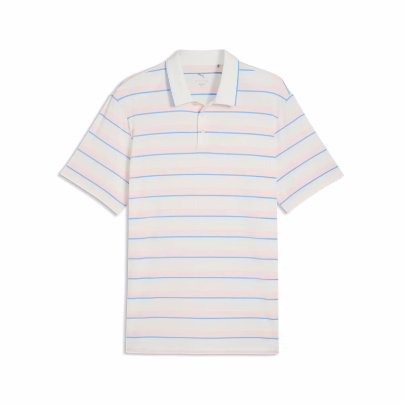 PUMA® Men's CLOUDSPUN Stripe Golf Polo Shirt with UPF 40+ Protection