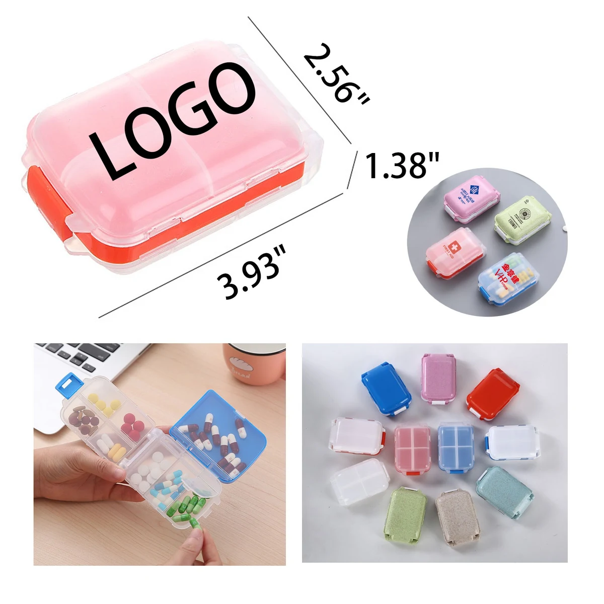8 Compartment Travel Pill Organizer Box 1