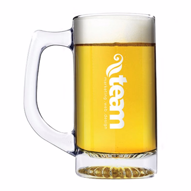 13 Oz. Deep Etch Glass Beer Mug