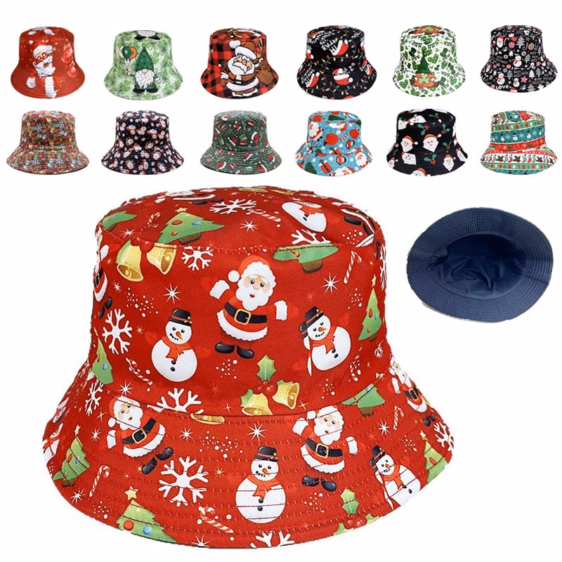 Digital Printing Christmas Cartoon Fisherman Bucket Hat