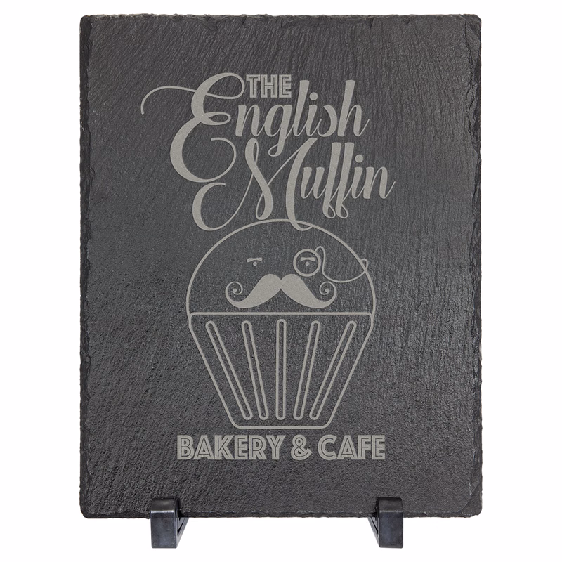 9" x 7" Rectangle Slate Decor with Plastic Feet