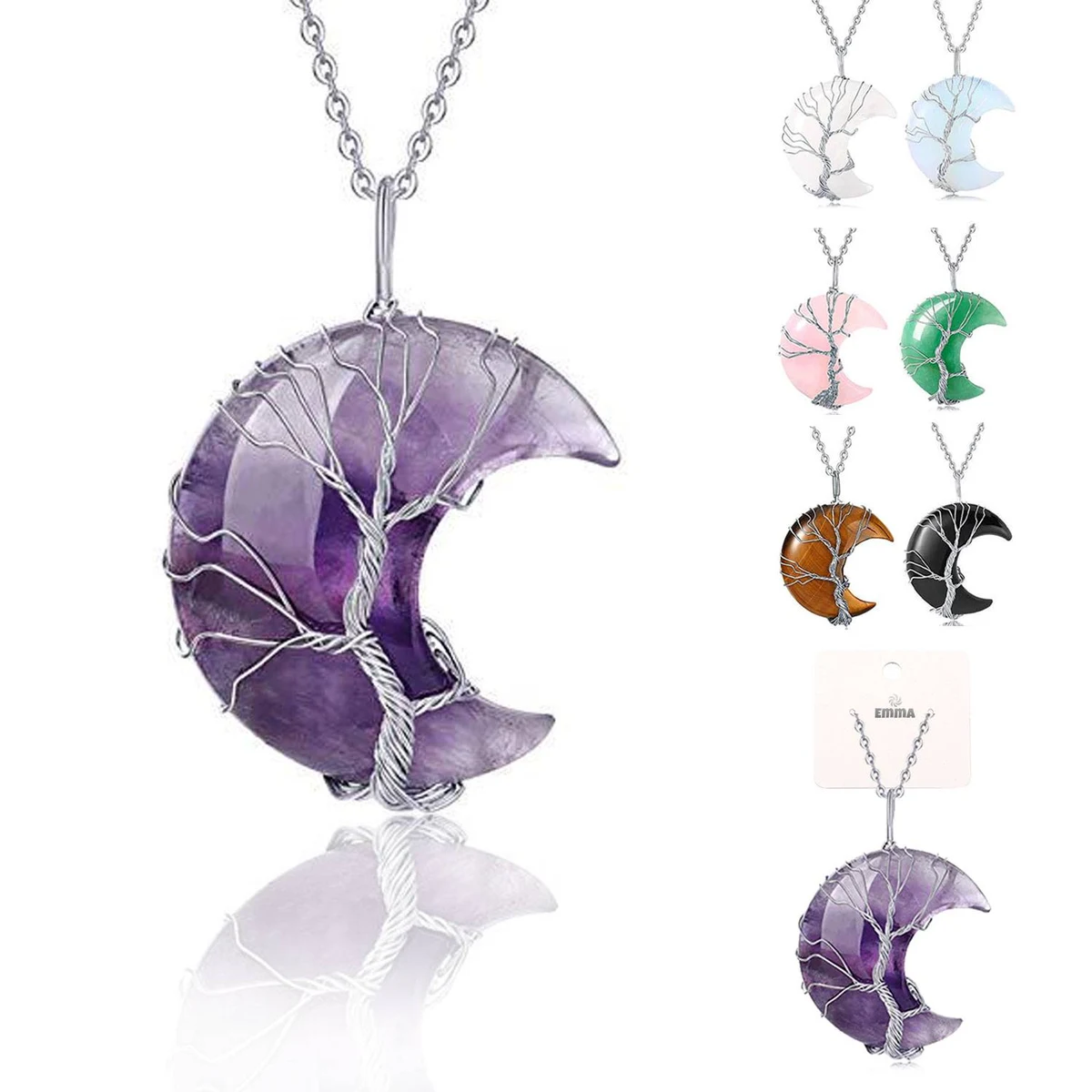 Moon Tree of Life pendant necklace 1
