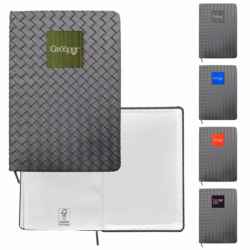 Woven Notebook with Metal Accent