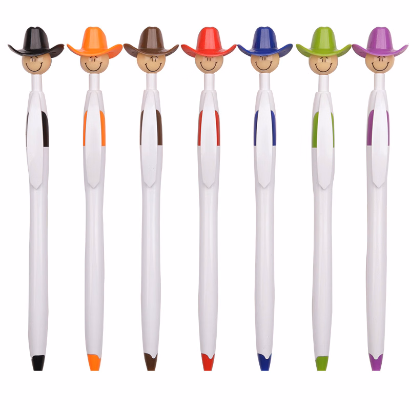 Novelty Cowboy Hat Smiley Ballpoint Pens Cartoon Pens