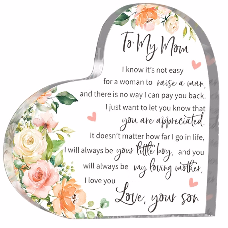 Acrylic Heart Paperweight Award