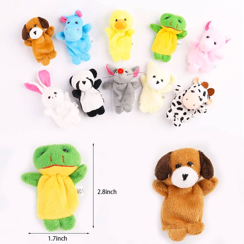 10Pcs Soft Plush Animals Finger Puppet Toys