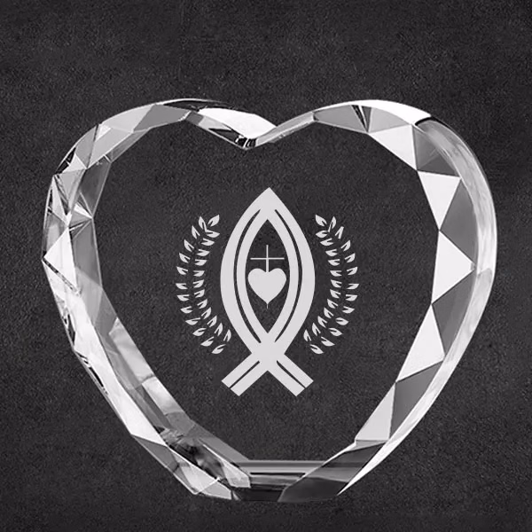 Personalized Crystal Heart Paperweight