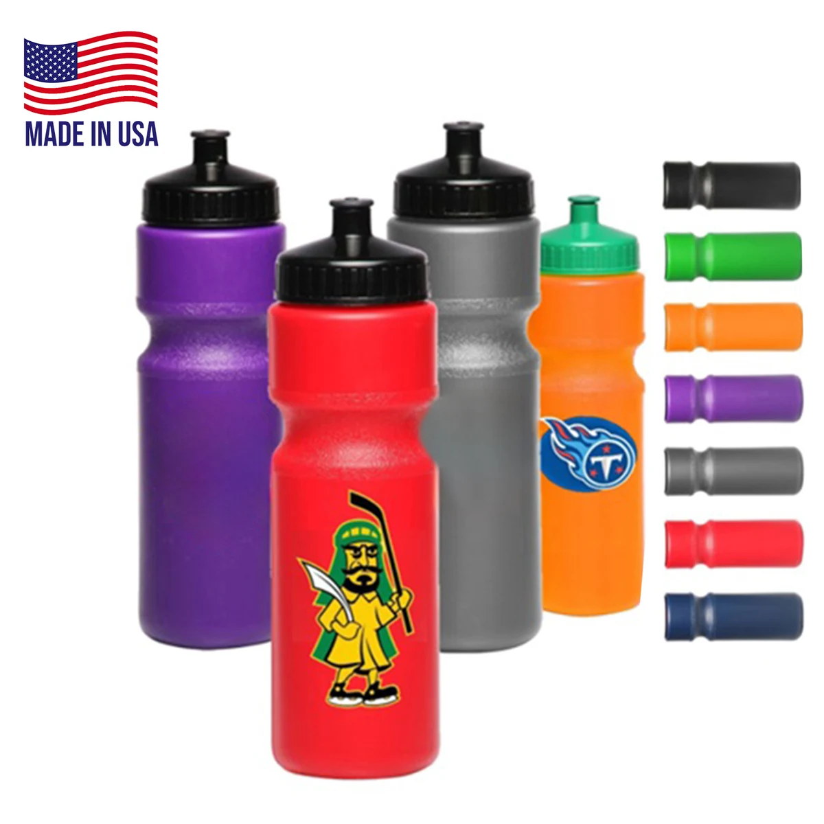 28 oz USA Made Larger Push Cap Plastic Water Bottle sports drinkware 1