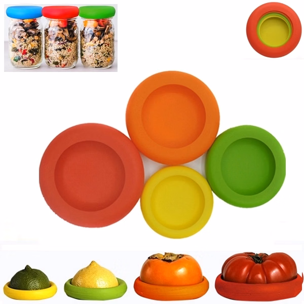 Reusable Silicone Food Huggers/ Savers / Cover Set of 4