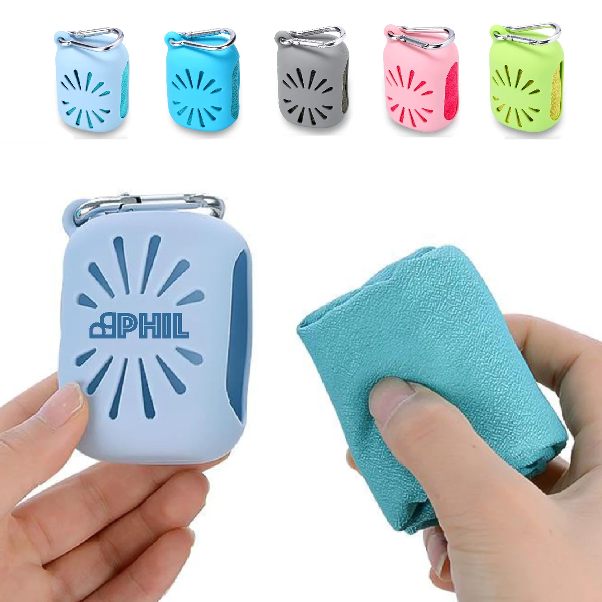 Microfiber Sports Cooling Towel w/ Silicone Case 1