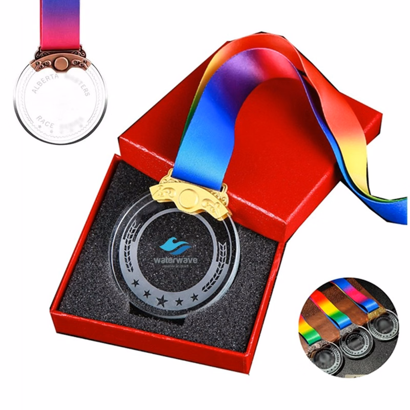 Crystal Clear Medal With Lanyard