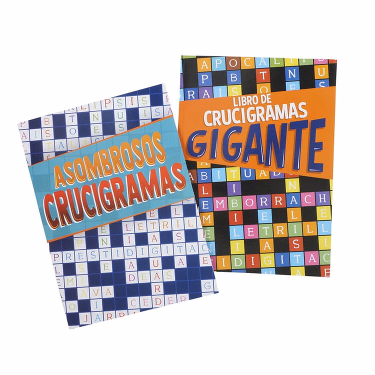 Spanish Crossword Puzzle Books Large Print - 80 Pages Two Titles