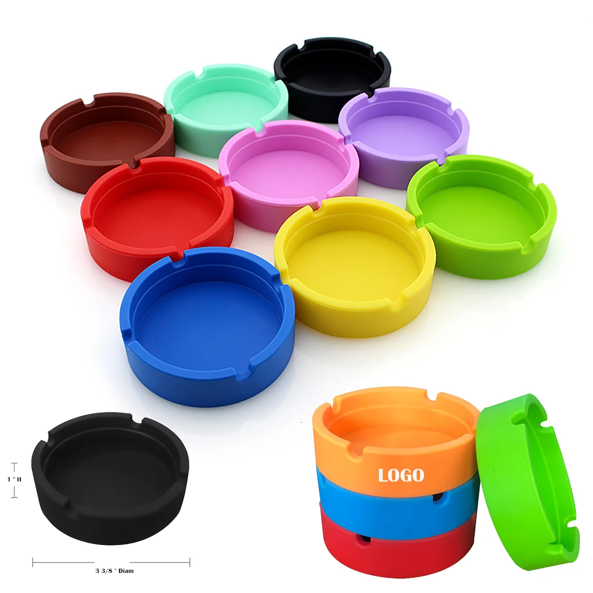 High Temperature Resistant Round Silicone Ashtray 1