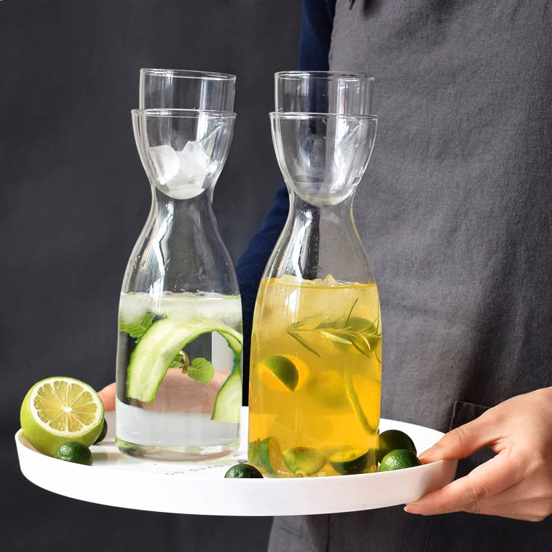 20oz Bedside Water Carafe with Cup Glass Pitcher Set