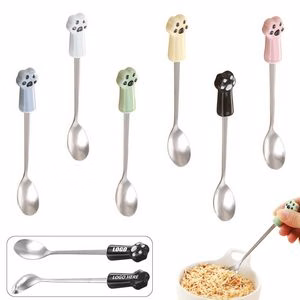 Ceramic Paw Shaped Steel Spoon