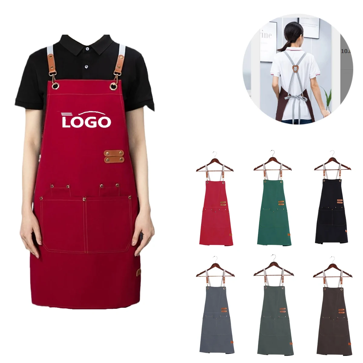 MOQ25 Waterproof Oilproof Canvas Apron Workwear 1