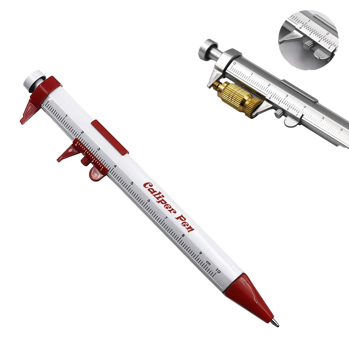 2-In-1 Caliper Type Push Action Ballpoint Pen 1