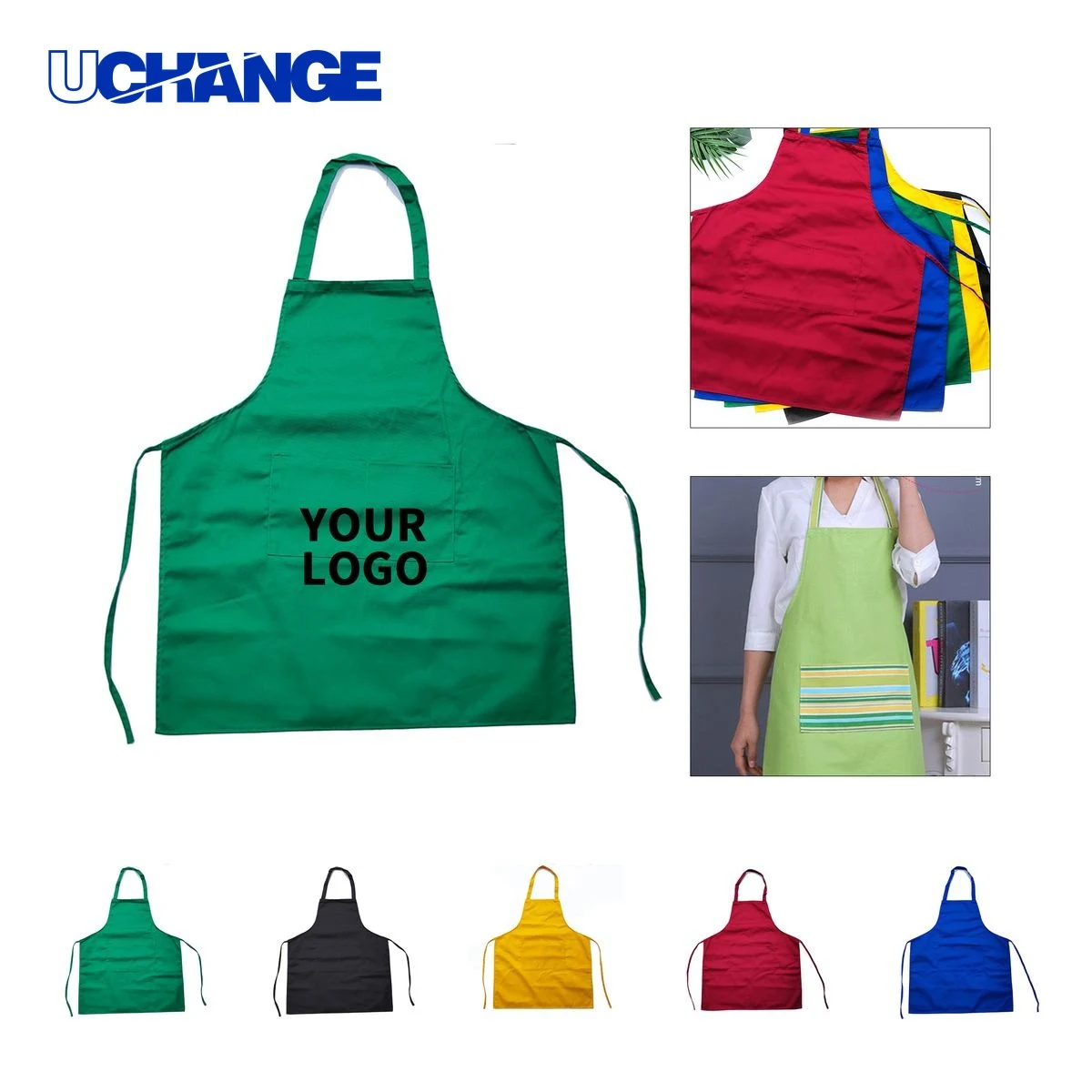 Polyester Kitchen Apron with Pocket for Cooking 1