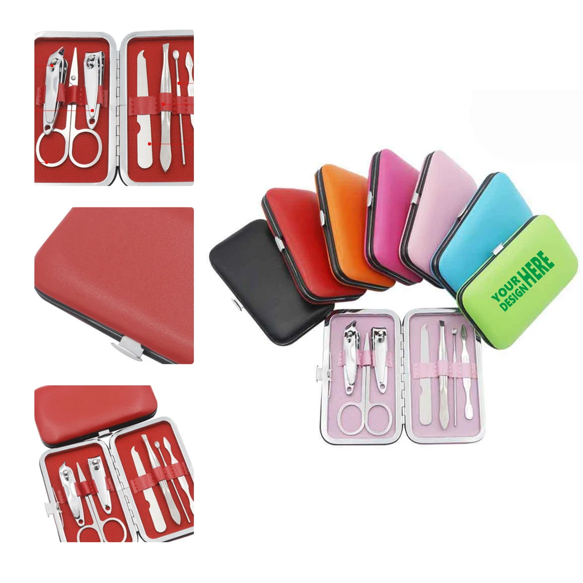 MOQ 50 Candy Color Nail Clipper Set 7-Piece Manicure Kit Custom Logo 1