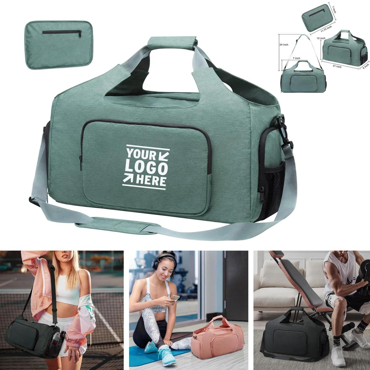 Men Women Sports Duffle Compartment Wet Travel Gym Bag With Shoe Pocket 1
