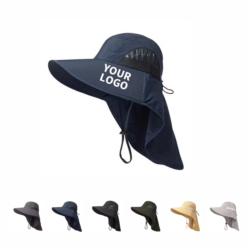 Outdoor Wide Brim Sun Hat With Neck Flap