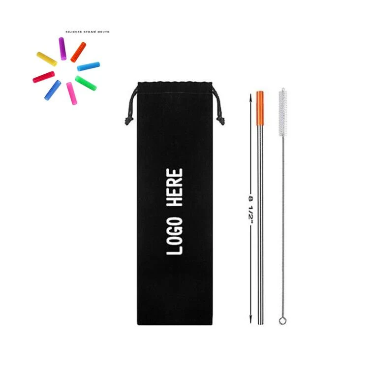 Restraunt Bar drinking Stainless Steel Straw with Brush 1