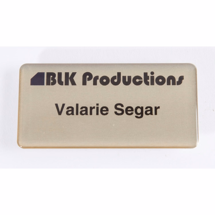 3" W x 1.5" H - Metal Name Badge