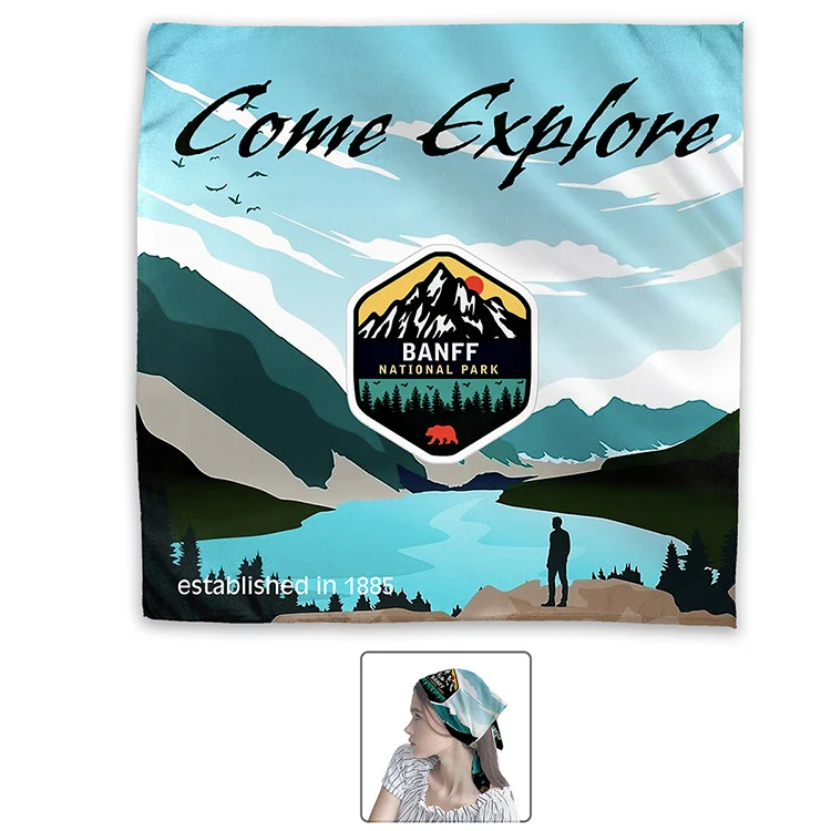 "THE AURORA BANDANA" Headband and Neck Wear Full Color Sublimation – Domestic Production – 22" x 22" 1