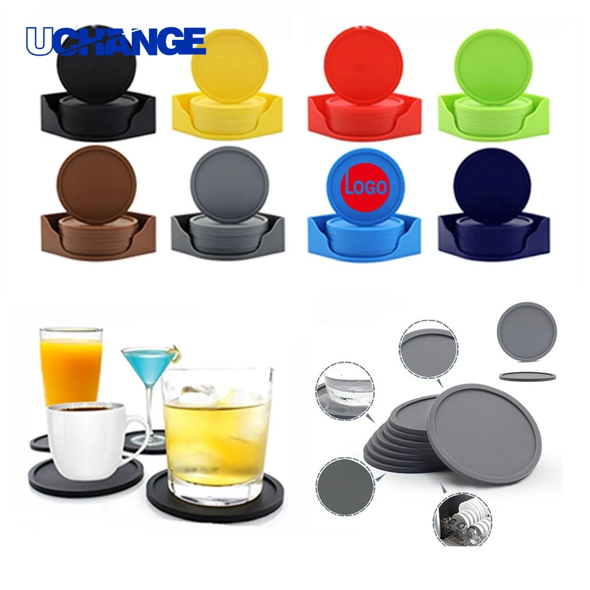 Durable Silicone Non-Slip Drink Coaster Mat (4" Thick) 1