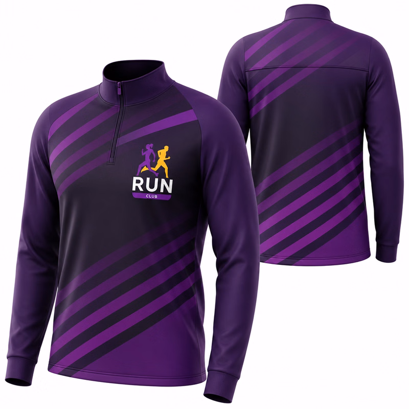Unisex 150 GSM Poly Interlock Performance Sublimation Quarter Zipper Sweatshirt