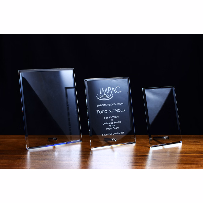 Jade Glass Standing Rectangle Award (6"x8")
