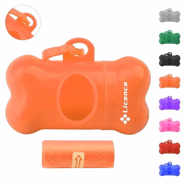Custom Bone Shaped Plastic Poop Bag Dispenser with Waste Bags — Pet Owner Essential