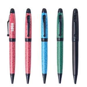 Marble Texture Spot Metal Pen With Stylus