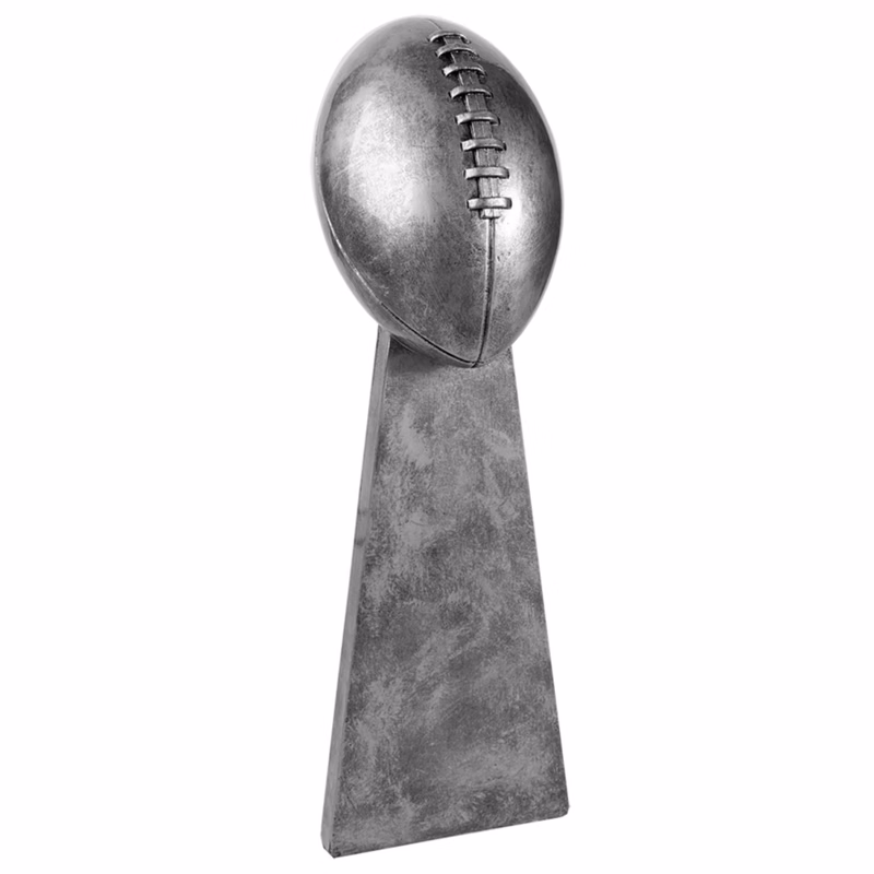 Antique Silver Football Resin Award