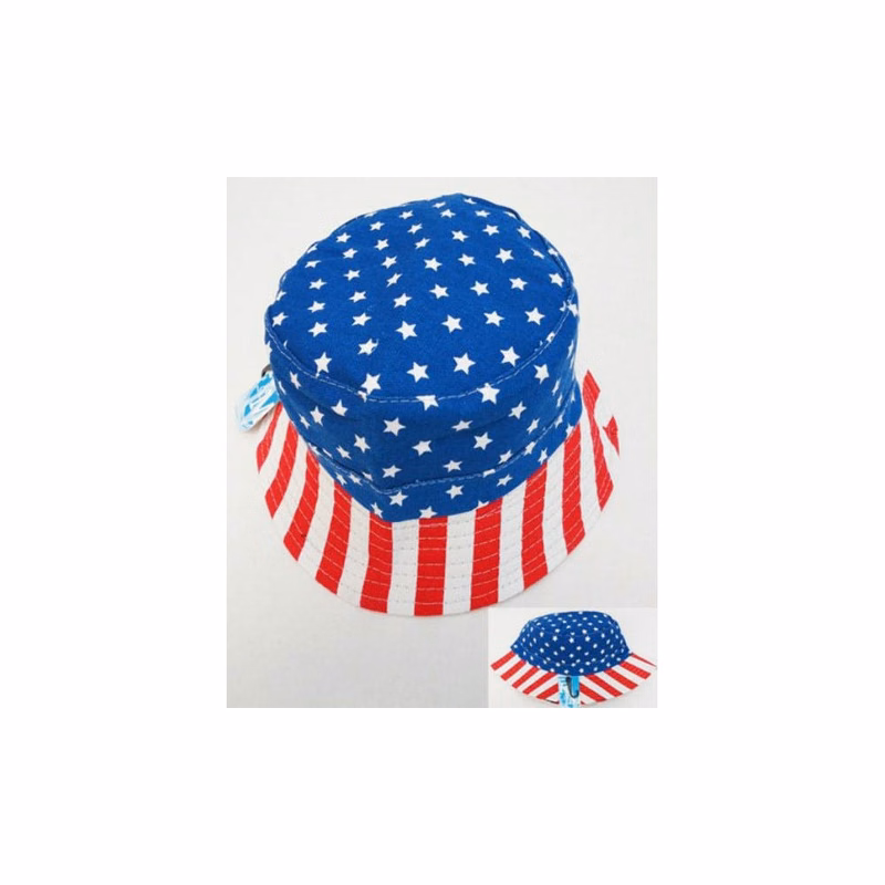American Flag Print Bucket Hats