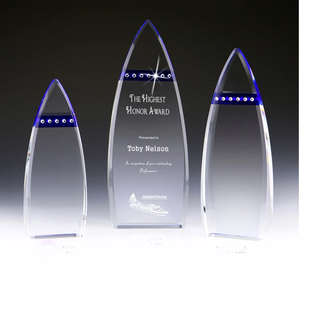 Two Tone Arrowhead Crystal Trophy and Award with Inlaid Sparkling Rhinestone 1