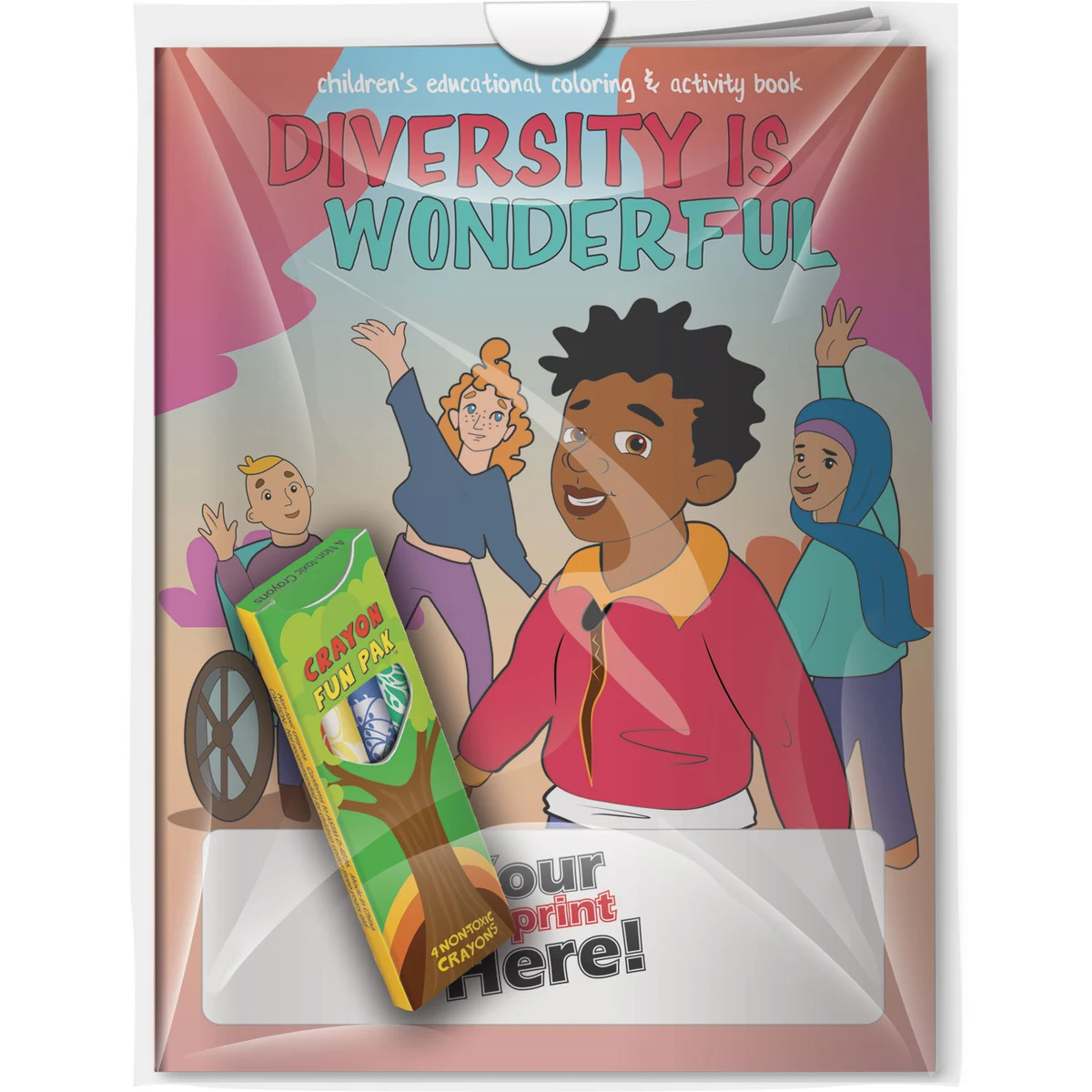 Combo Pack - CB1143 Coloring Book & 4-Pack of Crayons in a Poly Bag 1
