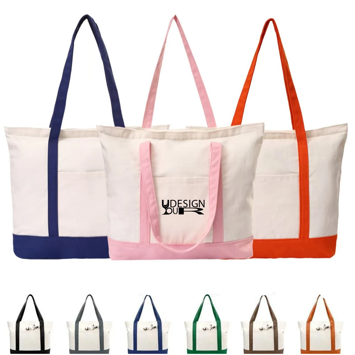 12 Oz Cotton Canvas Zippered Tote Bag 1