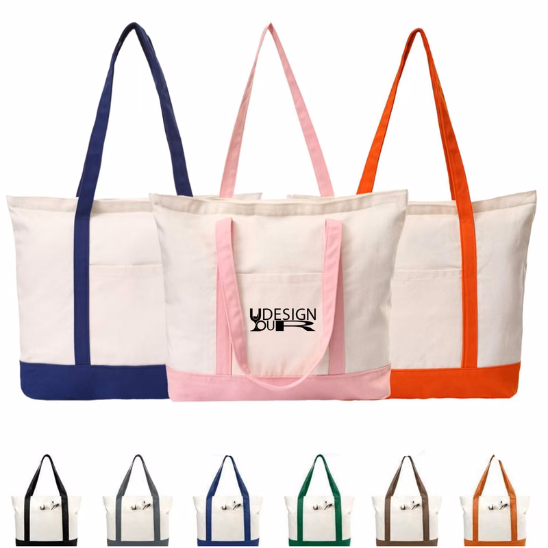 12 Oz Cotton Canvas Zippered Tote Bag