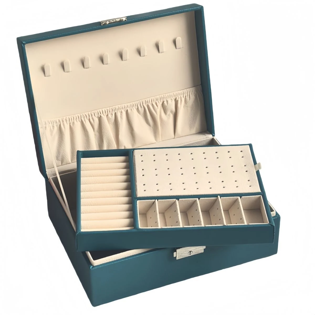 Dual Layer Removable Tray Jewelry Presentation Storage Case 1