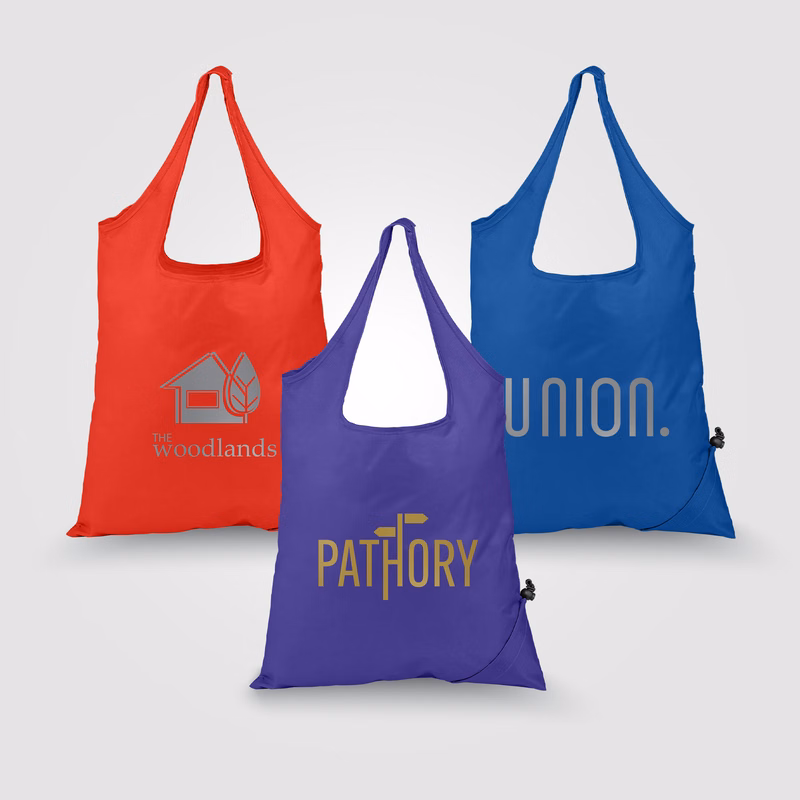 Capri - Foldaway Shopping Tote Bag - 210D Polyester - Metallic imprint