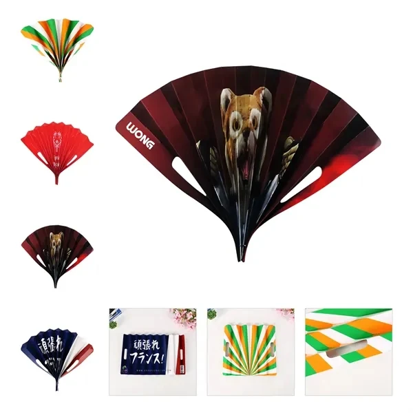 Custom Handheld Paper Fan Banner — Event Crowd Support & Noise Maker 1