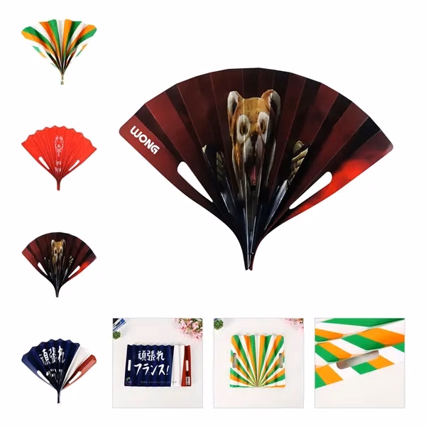 Custom Handheld Paper Fan Banner — Event Crowd Support & Noise Maker