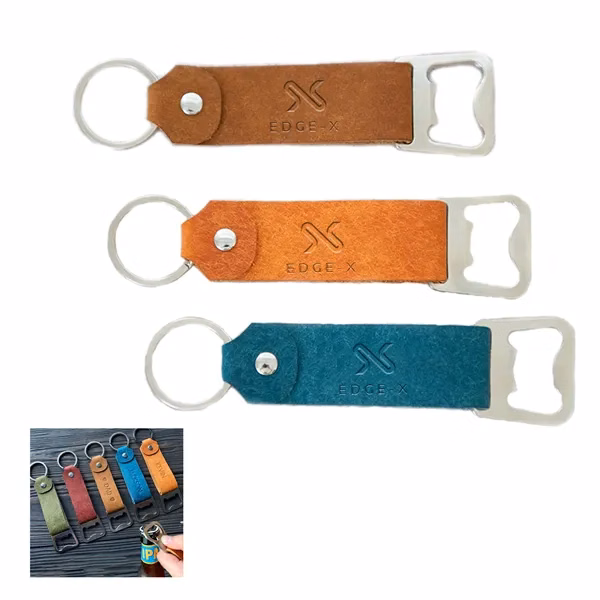 Creative Leather Bottle Opener Keychain